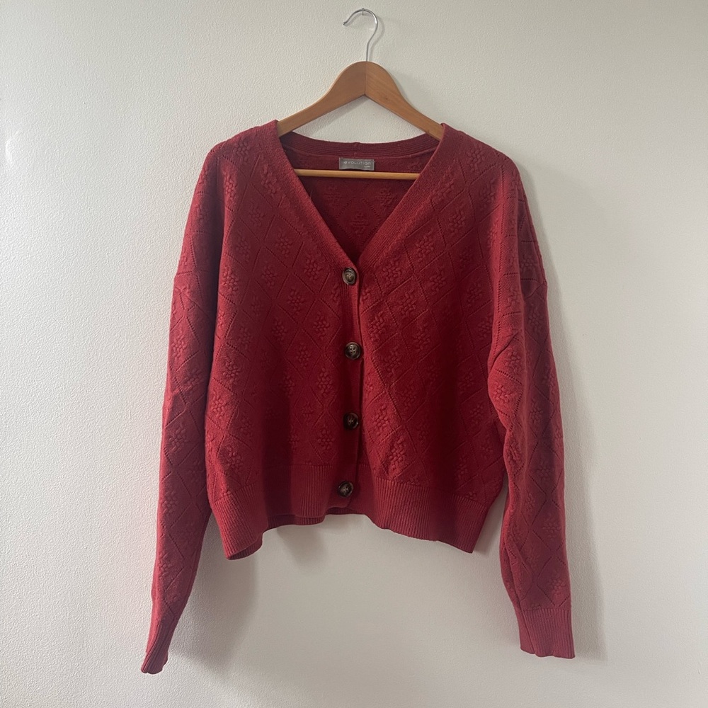 Women’s XXL Red Cardigan